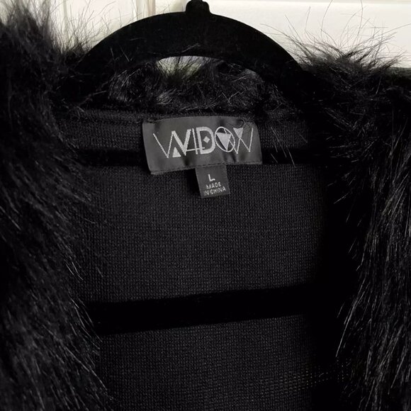 Widow (Dolls Kill) Forever Nocturnal Knit Duster Faux Fur Women's Size Large - Picture 8 of 10